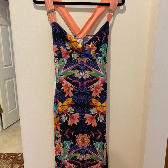 Venus tropical print cross cross back dress - Picture 1 of 6